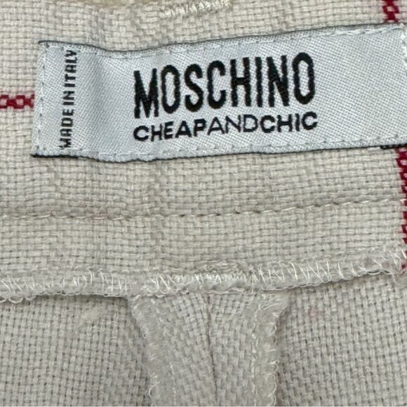 Vintage Moschino Iconic Dish Cloth Red Plaid Pants Size USA 8 - Picture 10 of 14